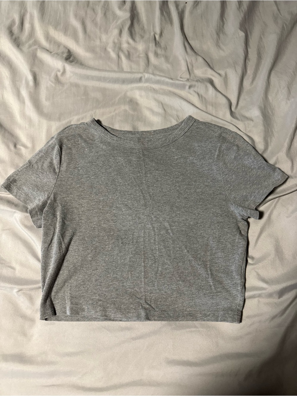 wild fable Gray Short Sleeve Crop Top